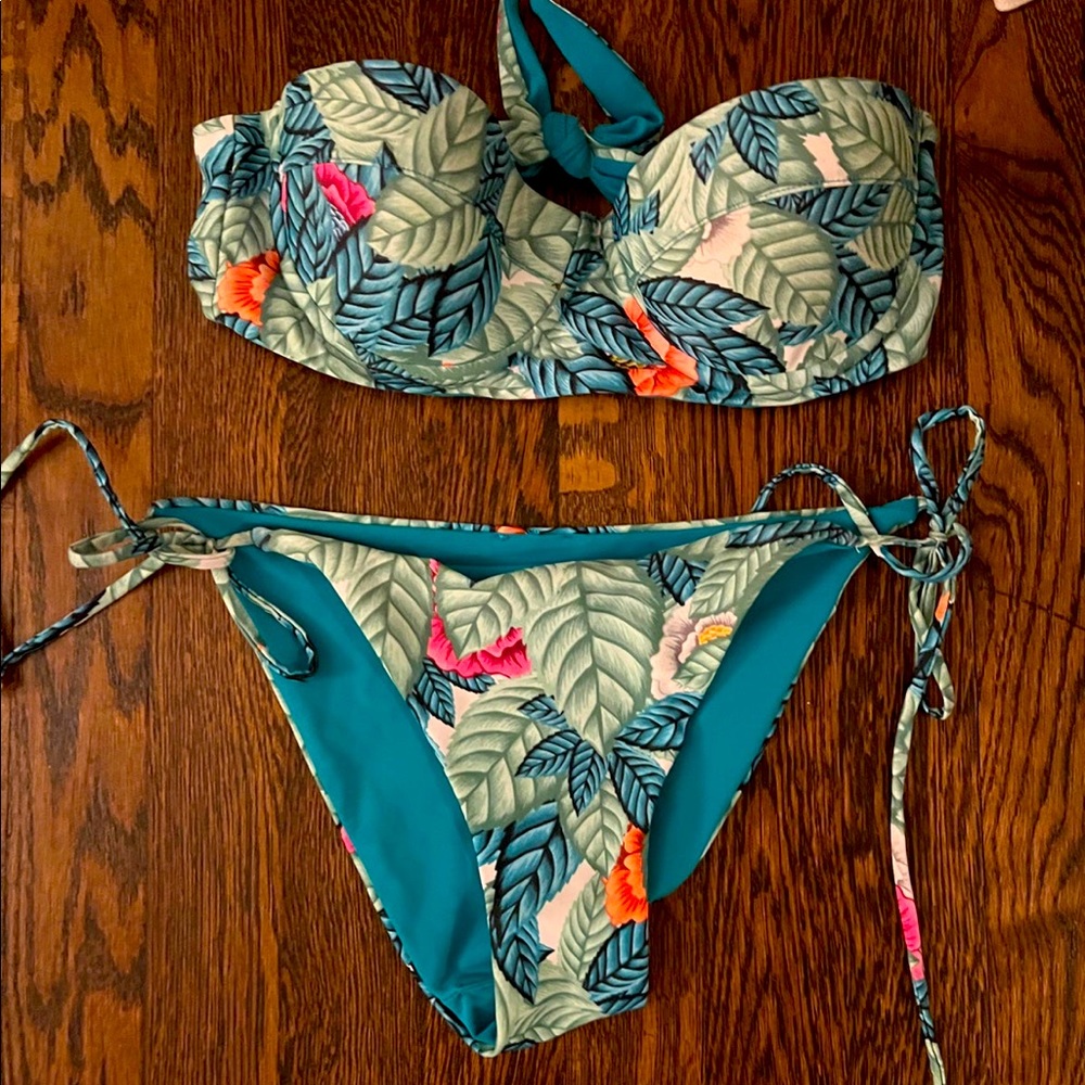 mara hoffman two piece strapless bikini